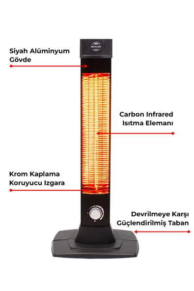 MR-ST3452 BL 2500W Dikey Elektrikli Isıtıcı - 2