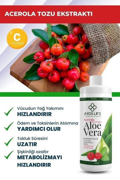 AYOSLİFE ALOEVARA & ACEROLA KONSANTRE İÇECEK 500 ML - 2