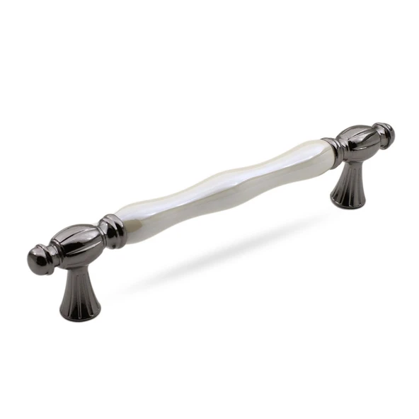 Gerçek Lüks Porselen Mobilya Mutfak Çekmece Dolap Dolabı Kulpu Kulbu (128 MM-12.8 CM) Sedef Füme - Resim 2