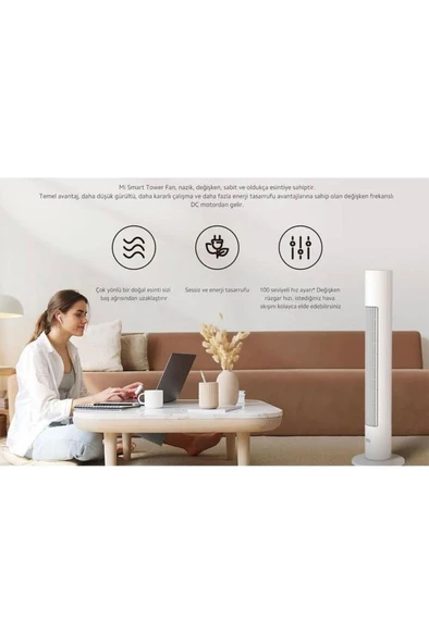 Xiaomi Smart Tower Fan Kule Tipi Vantilatör - 3