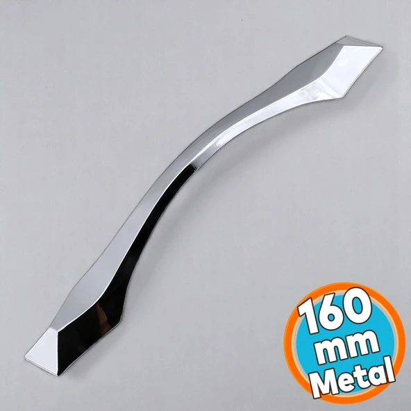 Mobilya Mutfak Çekmece Dolabı Dolap Kapak Kulpları Kulbu Kulpu 16 cm Kulp 160 mm Krom Metal ürün görseli