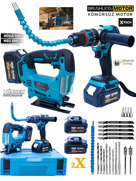 Rowermax GS-130 Çelik Mandren Matkap Vidalama -Dekupaj Testere Seti Taşıma Çantalı