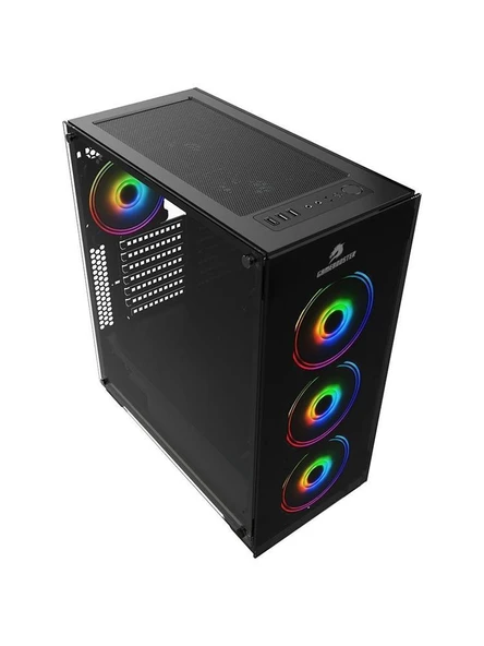 GameboosterGB-PE05B 600w 80+ USB3.0 Full Siyah Tempered Glass RGB Fanlı kasa - 2