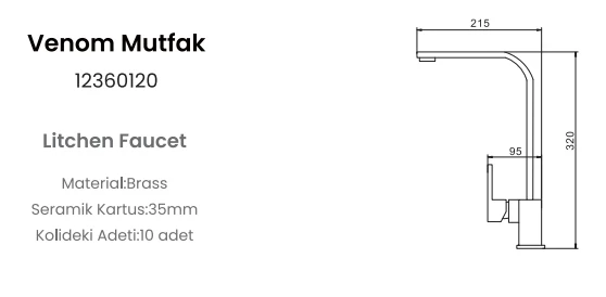 FLEKO VENOM KROM MUTFAK BATARYASI - Resim 2