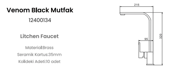 FLEKO VENOM ANTRASİT MUTFAK BATARYASI - Resim 3