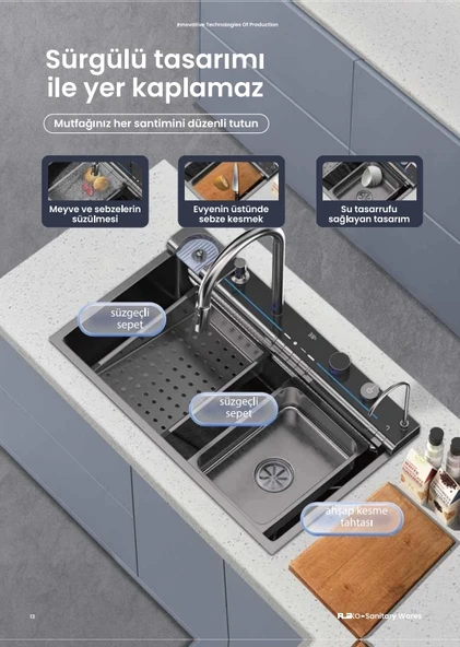 FLEKO ANKASTRE MUTFAK SETİ LIGHT TEKNOLOJİK EVYE SETİ - Resim 8