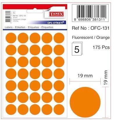 Tanex Florasan OFC-131 Turuncu Ofis Etiketi 19MM - Resim 3
