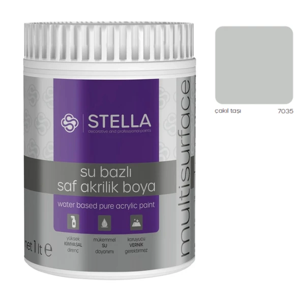 Stella Su Bazlı Saf Akrilik Boya Çakıl Taşı Ral-7035