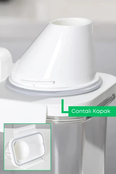 2 Adet Sızdırmaz Depolama Sıvı Toz Deterjan Erzak Saklama Kutusu- Ölçekli Deterjan Kutusu 1800 ml - 6