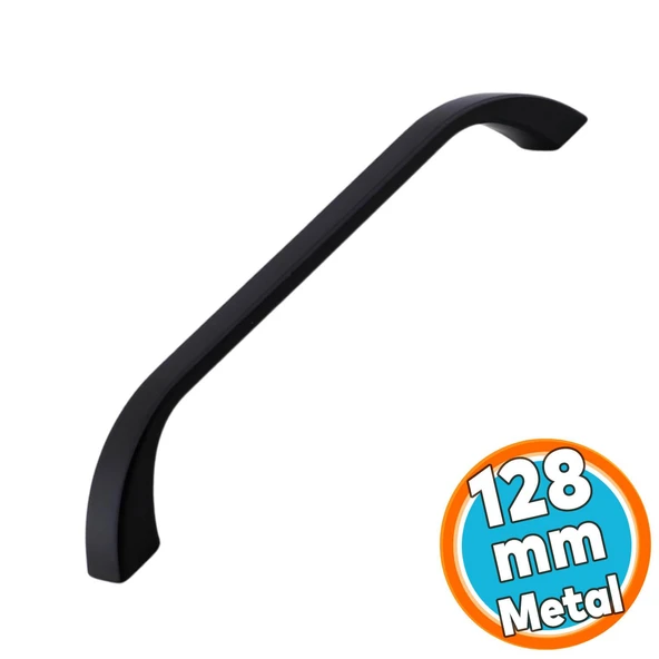 Mobilya Çekmece Mutfak Dolap Dolabı Kulpları Kapak Kulb 12.8 cm Kulp 128 mm Siyah Metal