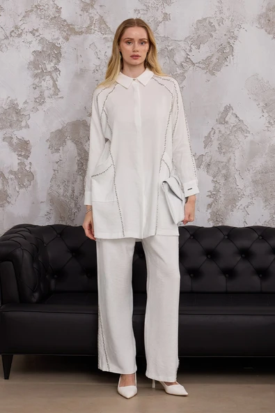 KRİSTAL TAŞLI İPEK CUPRA TAKIM - 2