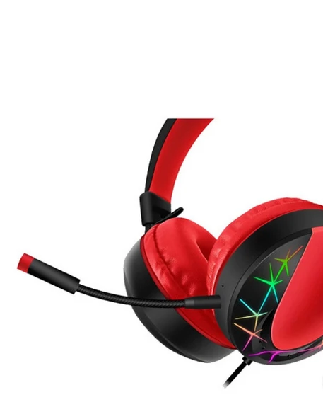 AKZ 021 Kablolu Mikrofonlu Işıklı Oyuncu Kulaklığı RGB - 5