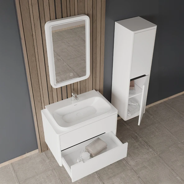 Ubm Arlin 80 Cm Lake Banyo Dolabı Krem - 3