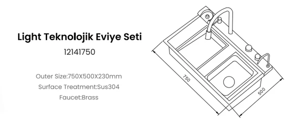 FLEKO ANKASTRE MUTFAK SETİ LIGHT TEKNOLOJİK EVYE SETİ - Resim 9