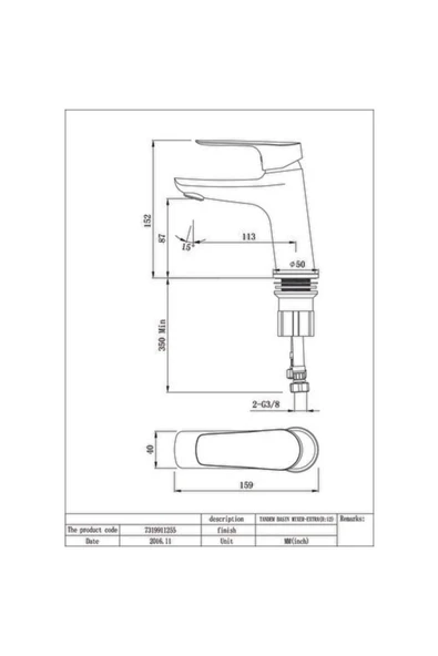 KALE TANDEM LAVABO BATARYASI (H12) - Resim 2