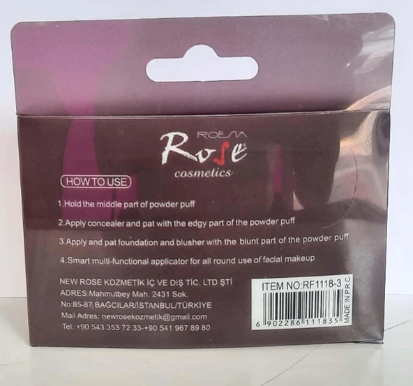 Rose  Çoklu Makyaj Süngeri Kahve 5 li - 4
