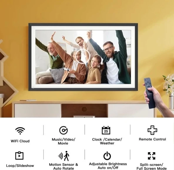 FULLJA 15.6 İnç WiFi Akıllı Dijital Fotoğraf Çerçevesi - 6