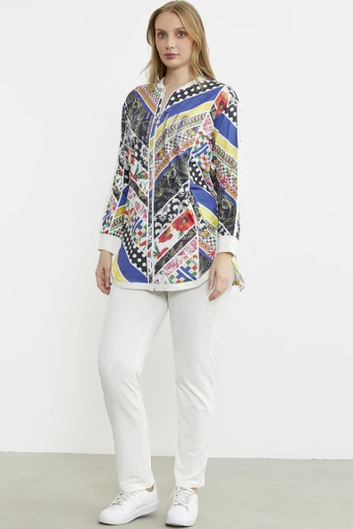 Çok Renkli Taş Detaylı Takım - Saks - Resim 2