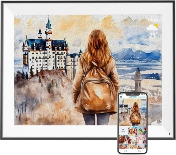 Fullja Büyük Akıllı Dijital Fotoğraf Çerçevesi 16.2" 32 GB
