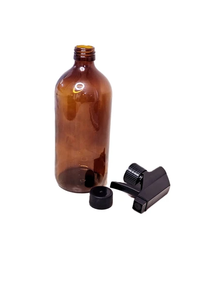 Amber Isıya Dayanıklı Cam Şişe Fısfıslı Ve Kapaklı 500 ml - 4