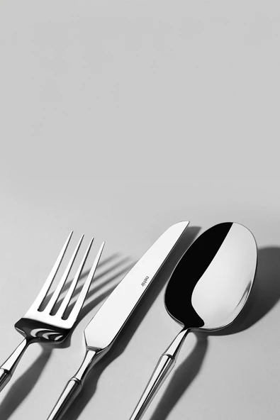 Nehir Marbella Sade 12 Kişilik 84 Parça Deri Kutulu Çatal Kaşık Bıçak Tk. - Resim 2