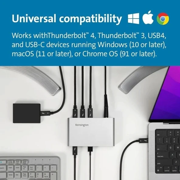 Kensington SD2600T Thunderbolt 4 Hub, Çift 4K (K34036NA) - 2