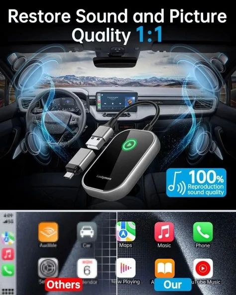 Luckymore Kablosuz Carplay Adaptörü - 6
