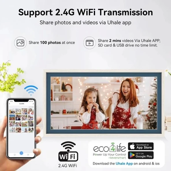 Eco4life 21.5 İnç WiFi Dijital Fotoğraf Çerçevesi - 5