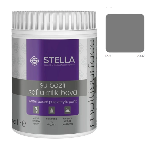Stella Su Bazlı Saf Akrilik Boya Pus Ral-7030 - 1