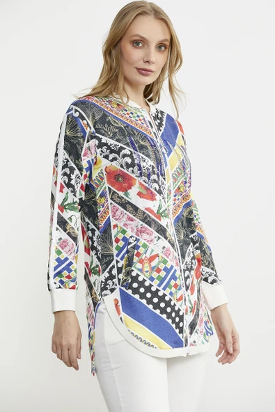 Çok Renkli Taş Detaylı Takım - Saks - Resim 3