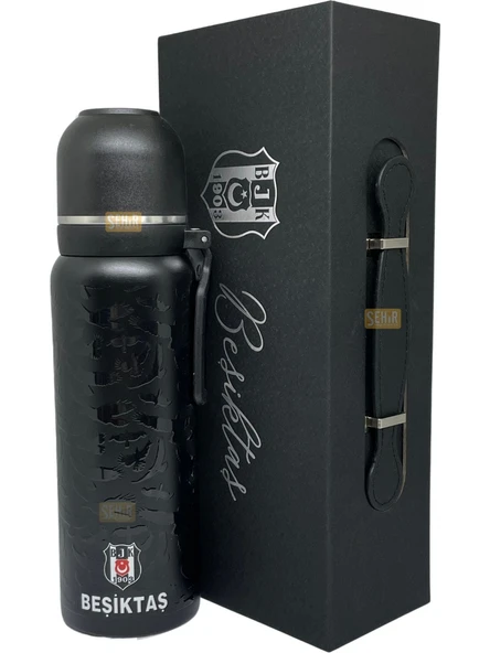 Beşiktaş 650ml Lisanslı Çift Katlı Paslanmaz Çelik Termos  Hediye Kutulu