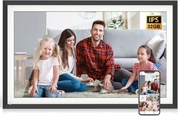 Pwosun Akıllı Dijital Fotoğraf Çerçevesi - 15.6 inç Dual Wifi