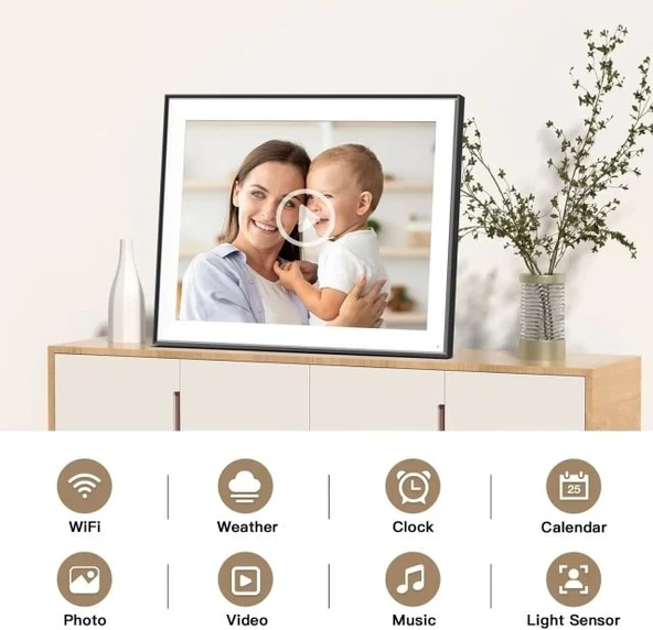 Fullja Büyük Akıllı Dijital Fotoğraf Çerçevesi 16.2" - 7