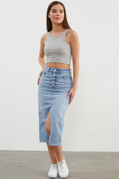 Yüzücü Model Crop Atlet - Gri - Resim 3