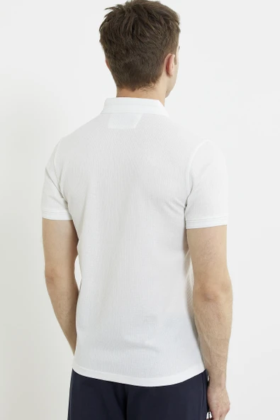 Renk Kombinli Polo Yaka Tişört - Beyaz - Resim 6