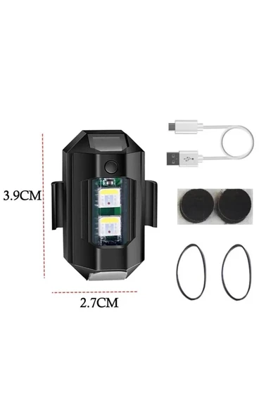 Wozlo Motor Drone Uçak Kanadı Led Şarjlı Kablosuz Mini Led Çakarlı Lamba-A27 1 Adet - 3