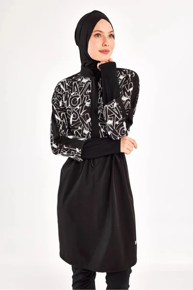 Adasea 1215 Sally Tam Boy Tasarım Tesettür Mayo - Resim 5