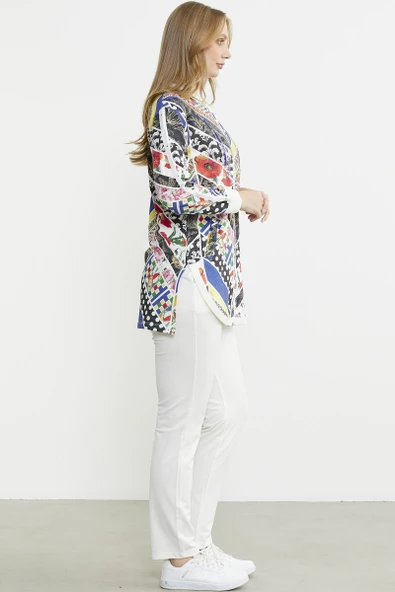 Çok Renkli Taş Detaylı Takım - Saks - Resim 4