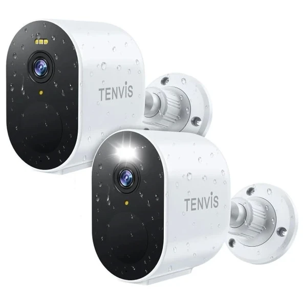 TENVIS Güvenlik Kamerası Kablosuz White-2pack