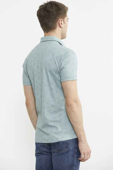 Slim Fit Baskılı Penye Gömlek - Yeşil - 6
