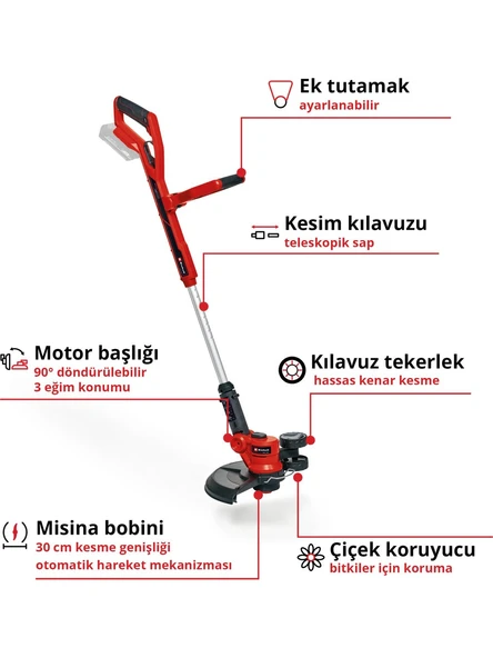 Einhell GE-CT 18/30 Li - Solo, Akülü Kenar Kesme (Akü ve şarj cihazı dahil değildir) - 2