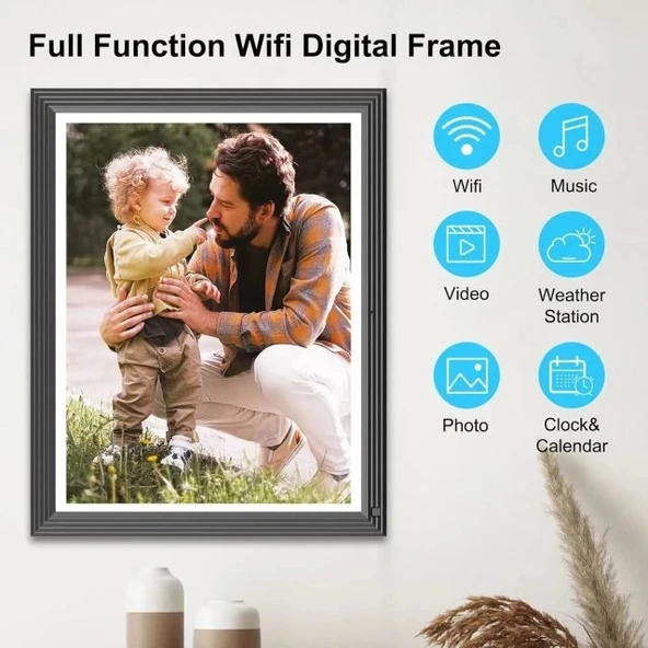 Fullja Büyük Dijital Fotoğraf Çerçevesi - 15" - 2