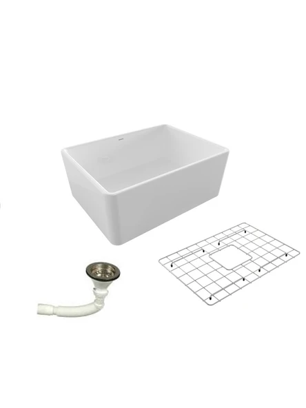 Bocchi Lavello Eviye 60 Cm P.Beyaz 1137-001-0120 Tel ve Sifon Dahil ürün görseli 1