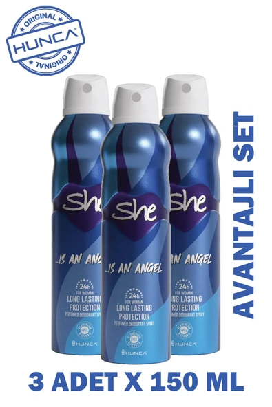 She Women Deodorant Angel 150 ml 3 Adet