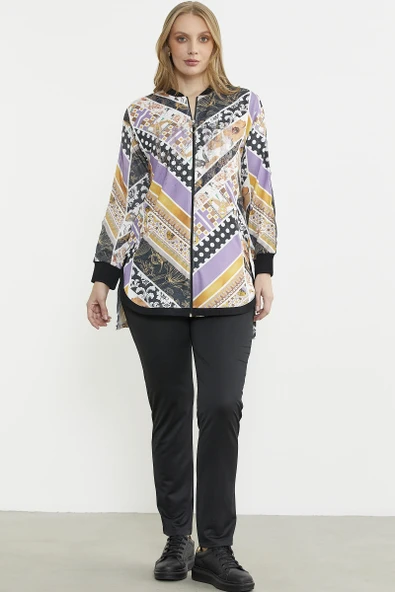 Çok Renkli Taş Detaylı Takım - Lila ürün görseli