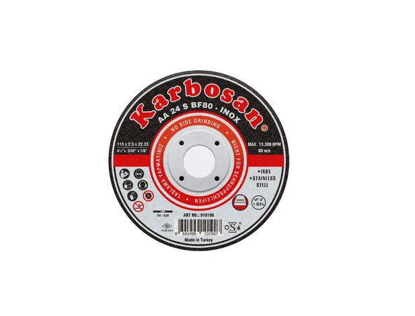 KARBOSAN 115X1.0X22.23 İNOX (PASLANMAZ ÇELİK)THİNLİNE KESME TAŞI 25 ADET