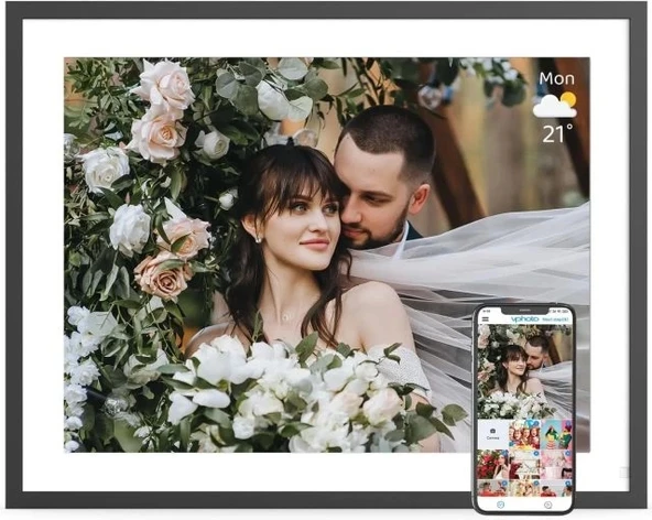 PWOSUN Büyük Dijital Resim Çerçevesi - 1280x960 IPS Dokunmatik Ekran 32 GB