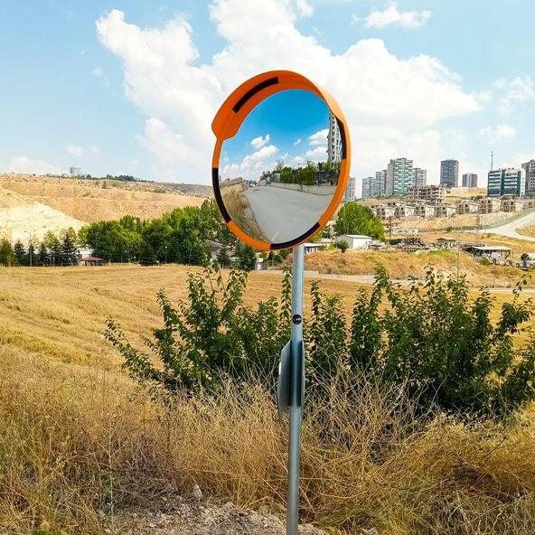 Otopark ve Yol Güvenliği İçin 80 cm Ayna / Flanşlı 2.5 m Direk Seti - 3