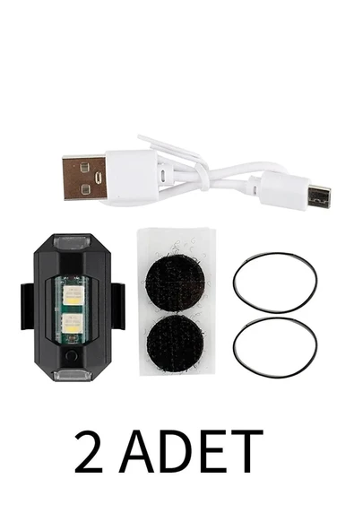 2 Adet Wozlo Motor Drone Uçak Kanadı Led Şarjlı Kablosuz Mini Led Çakarlı Lamba-A27 2 adet