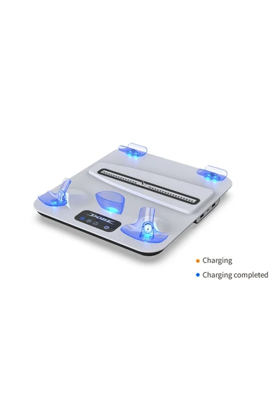 TP5-3550 PS5 / PS5 Slim / PS VR2 Uyumlu RGB Işıklı Multifonksiyonel Şarj Standı | Soğutucu Fan - 5